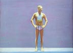 Painting of an Olympic swimmer